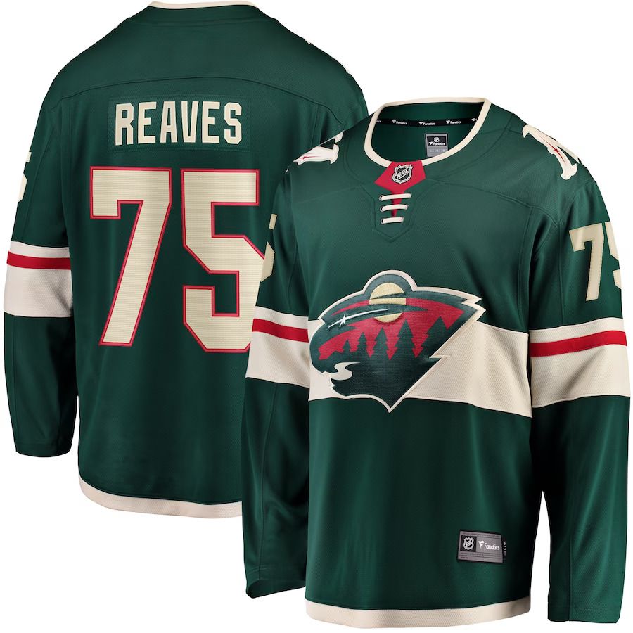 Men Minnesota Wild 75 Ryan Reaves Fanatics Branded Green Home Breakaway Player NHL Jersey
